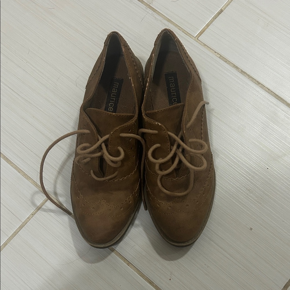Maurices Tan Women's Lace-Up Loafers - Picture 1 of 4